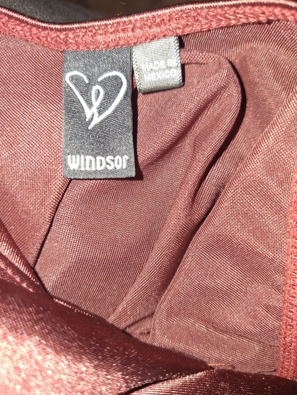 Windsor Women's Burgundy Satin Top